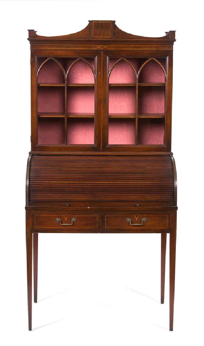 An American Empire Mahogany Tambour Secretary Desk (1 of 2)