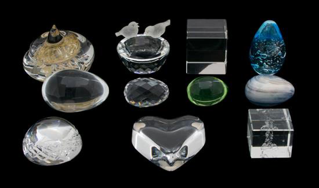 A Collection of Ten Paperweights and a Small Bowl (1 of 1)