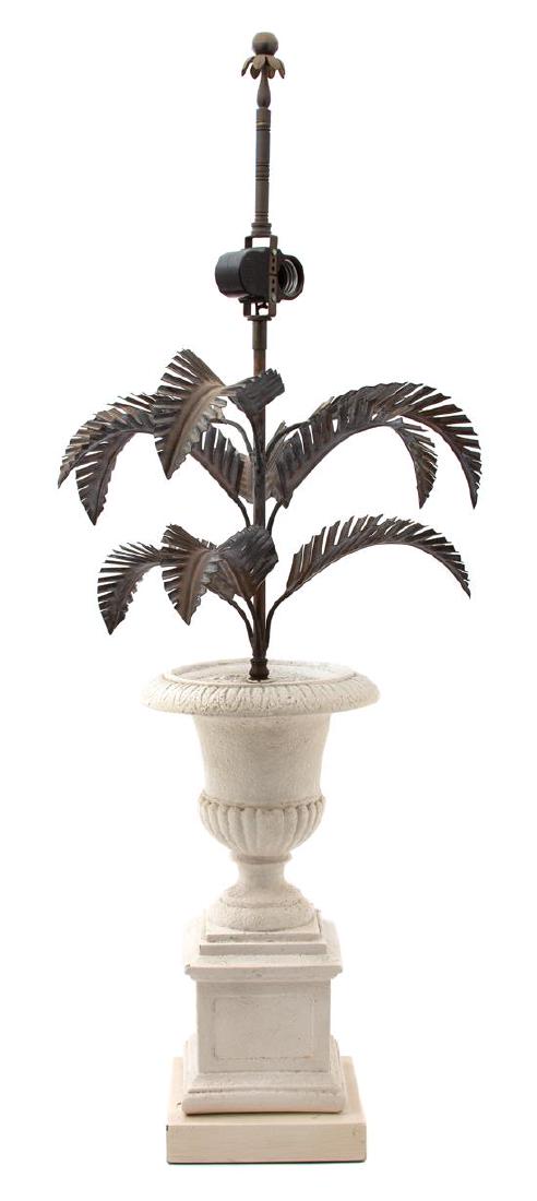 A Campana Urn-Form Base Table Lamp with Metal Palm (1 of 1)
