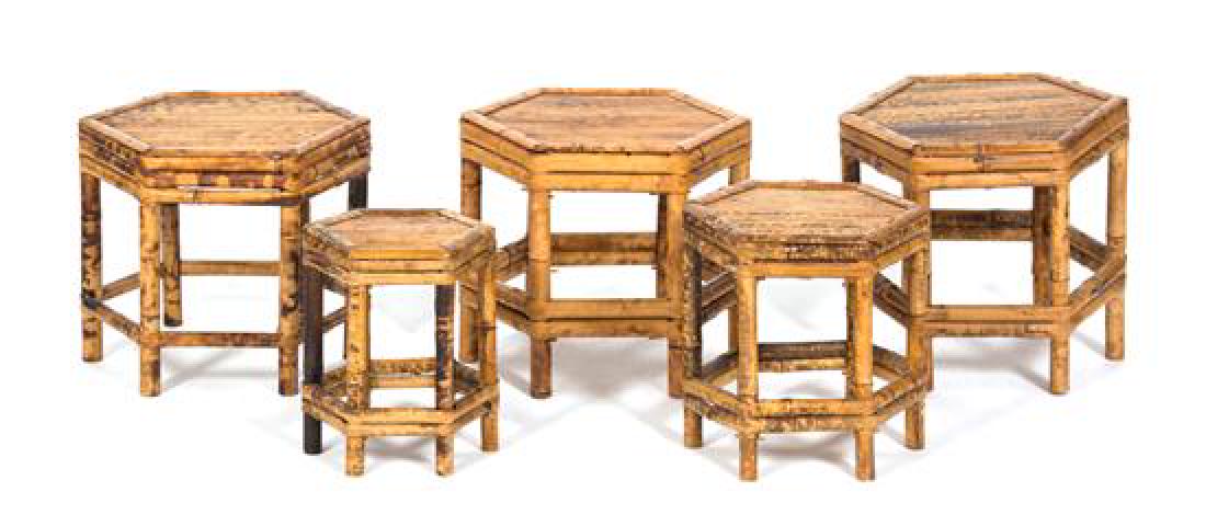 A Collection of Five Bamboo Occasional Tables of (1 of 1)