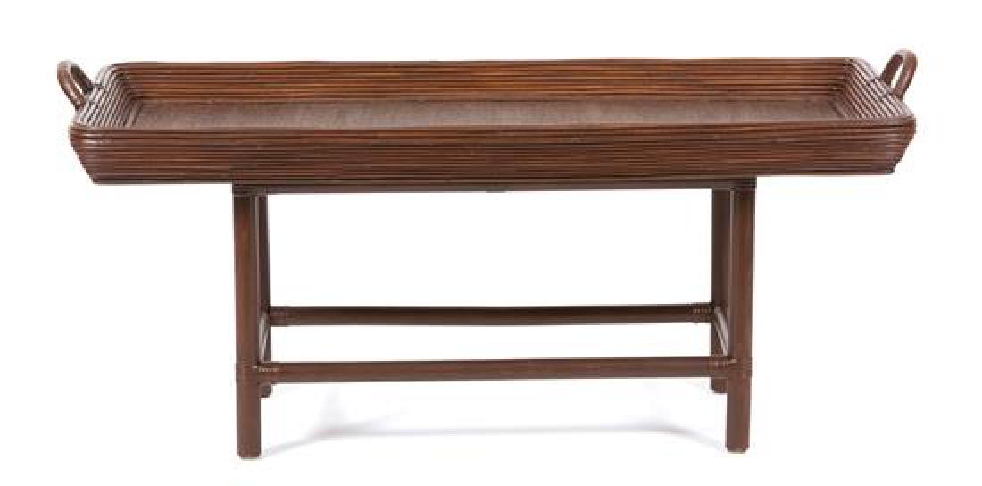 A Brown Rattan Tray Top Coffee Table Height 24 x width (1 of 1)
