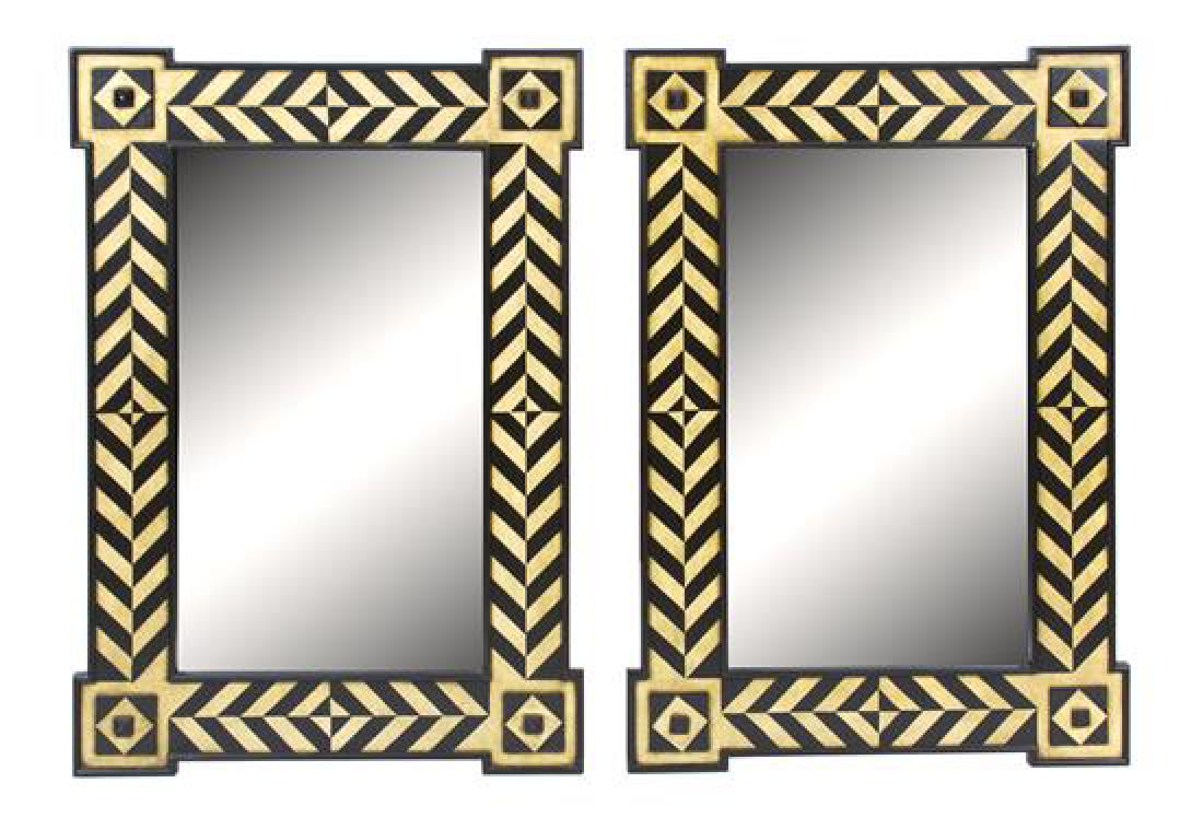 A Pair of Modern Painted Mirrors Height 50 x width 35 (1 of 1)