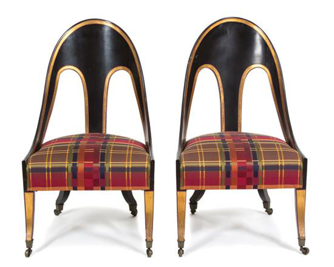 A Pair of Italian Neoclassical Ebonized and Parcel Gilt (1 of 1)