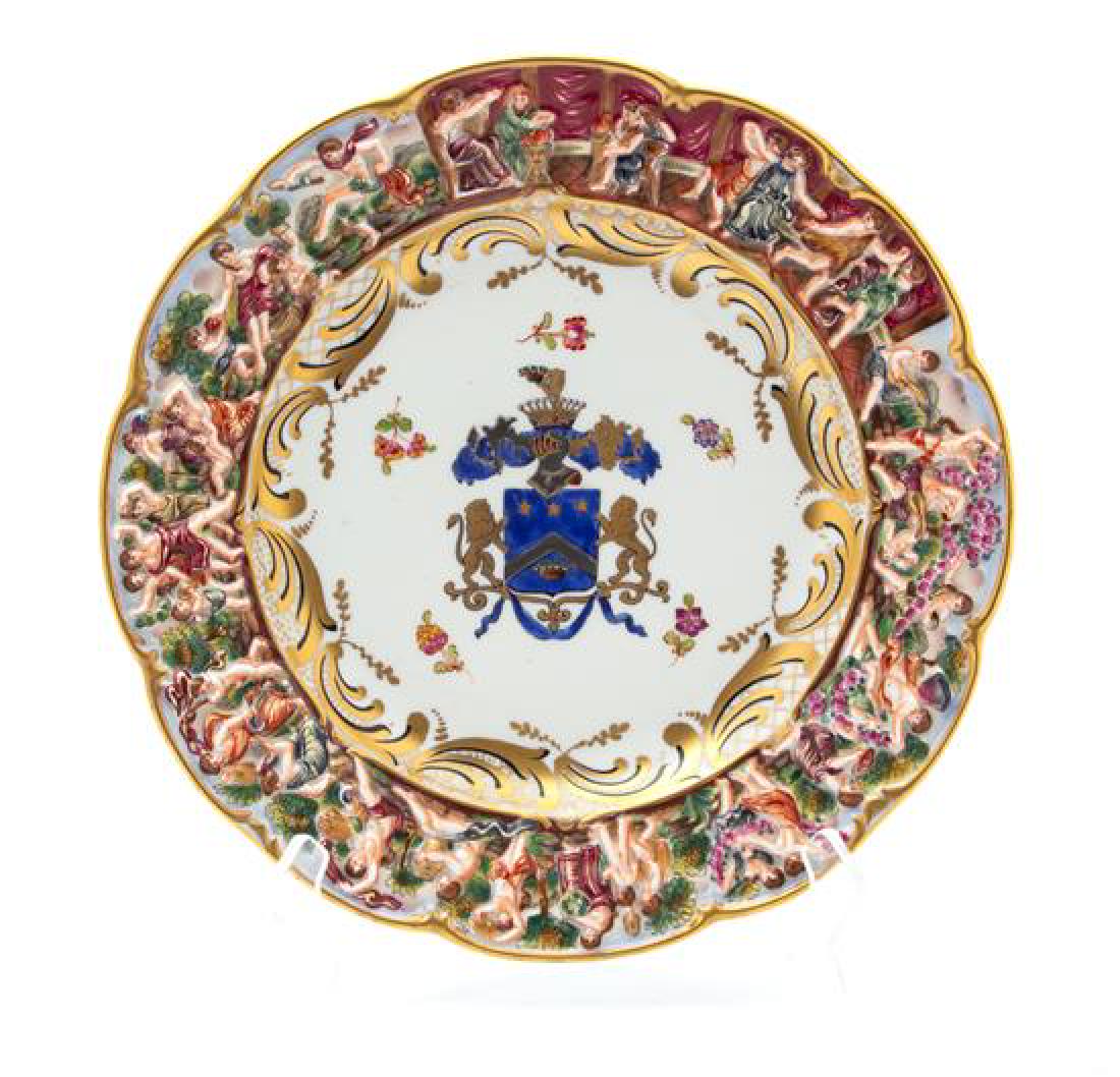 A Capodimonte Porcelain Armorial Plate Diameter 10 1/4 (1 of 1)