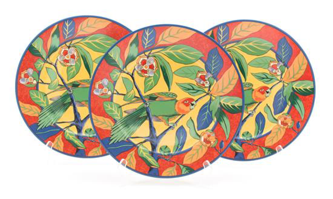 A Set of Eight Laure Japy Dinner Plates Diameter 11 3/4: A Set of Eight Laure Japy Dinner Plates 20th century in the L'Arbre Aux Oiseaux pattern, for Limoges. Diameter 11 3/4 inches. Estimate $100-200 Property from the Estate of Arnold Scaasi and Parker Lad