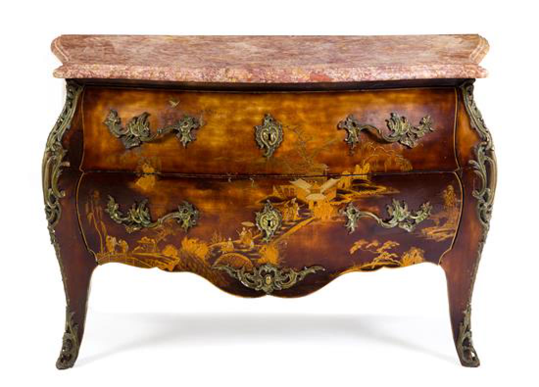 A Louis XV Style Gilt Bronze Mounted Lacquered Commode (1 of 1)
