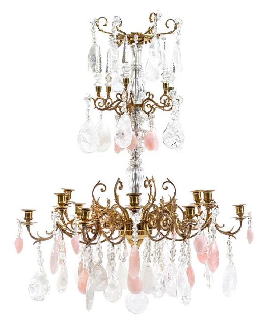 A Louis XV Style Gilt Bronze, Rose Quartz and Rock (1 of 1)
