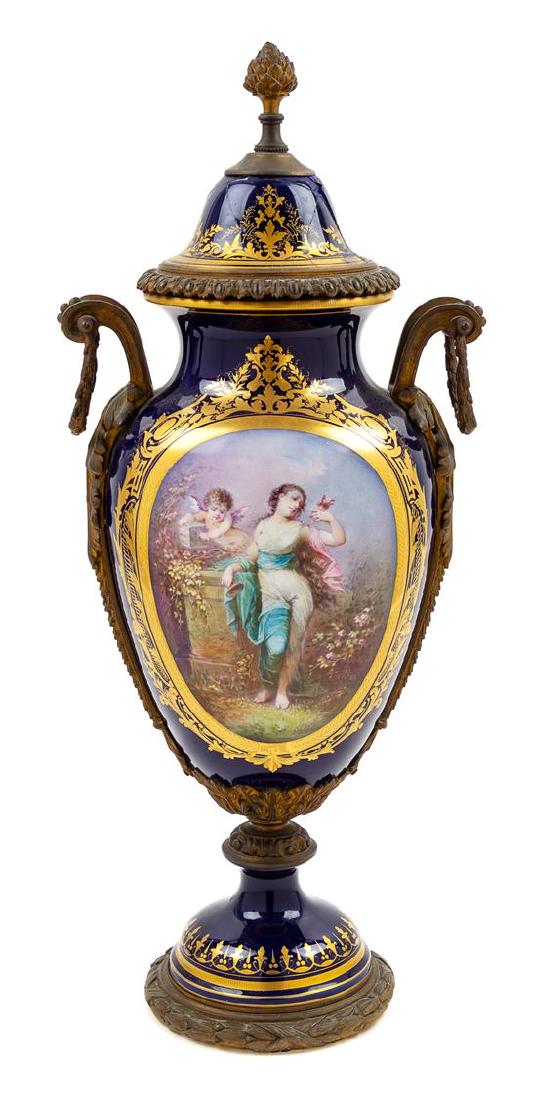 A Sevres Style Gilt Metal Mounted Porcelain Urn Height (1 of 2)