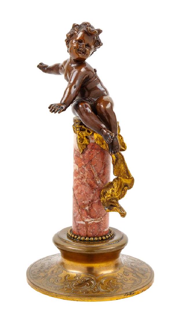 A French Bronze and Marble Figure Height 11 1/2 inches. (1 of 1)