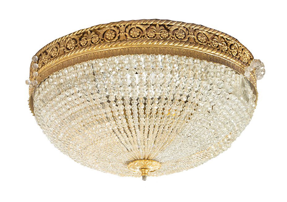 * A French Gilt Bronze Beaded Ceiling Fixture Diameter (1 of 1)