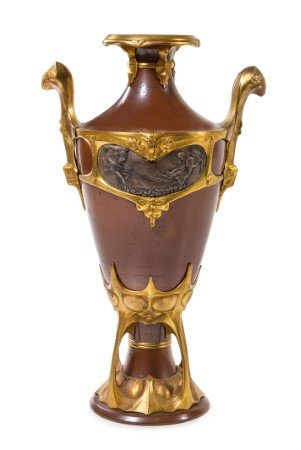 An Art Nouveau Gilt and Silvered Bronze Mounted Copper (1 of 1)
