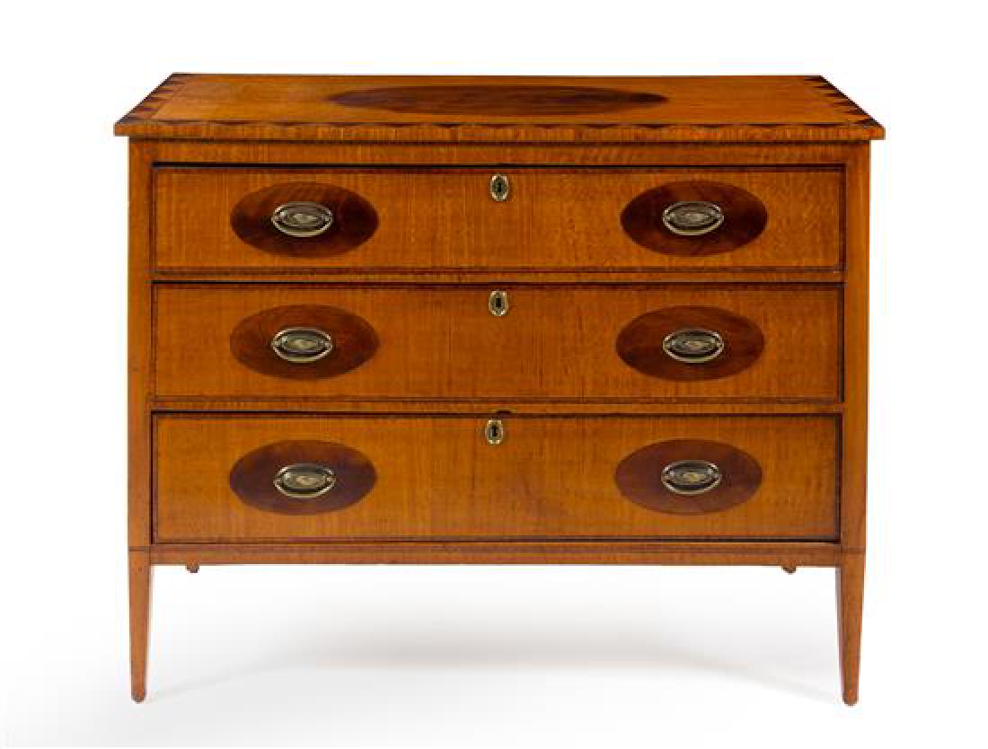 A Continental Satinwood and Mahogany Commode Height 39 (1 of 1)