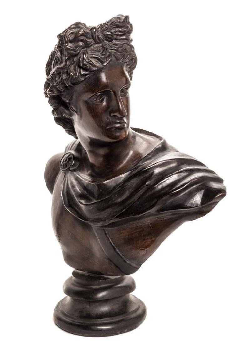 An Italian Neoclassical Bronze Bust Height 30 inches. (1 of 1)