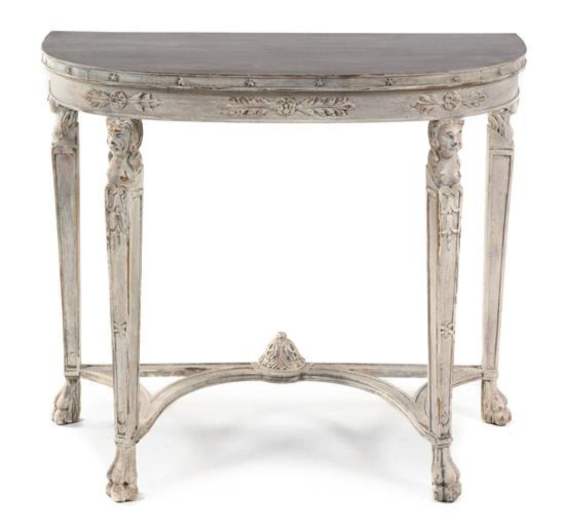 A Neoclassical Painted Console Table Height 33 1/2 x (1 of 1)