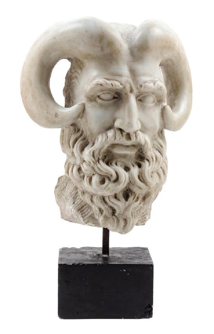 An Italian Marble Bust of a Satyr Height of marble 12 (1 of 1)