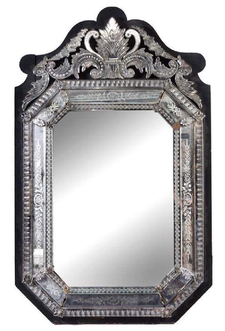 A Venetian Cut Glass Mirror Height 62 x width 39 (1 of 1)