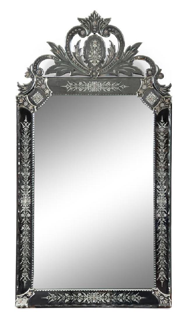 A Venetian Glass Mirror Height 54 3/4 x width 39 (1 of 1)
