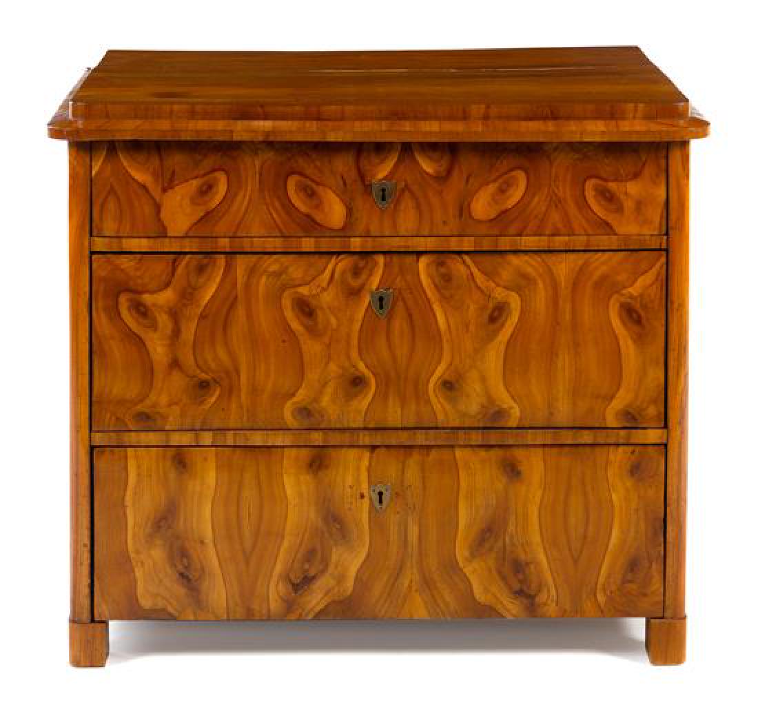 A Biedermeier Burlwood Commode Height 34 x width 39 x (1 of 1)