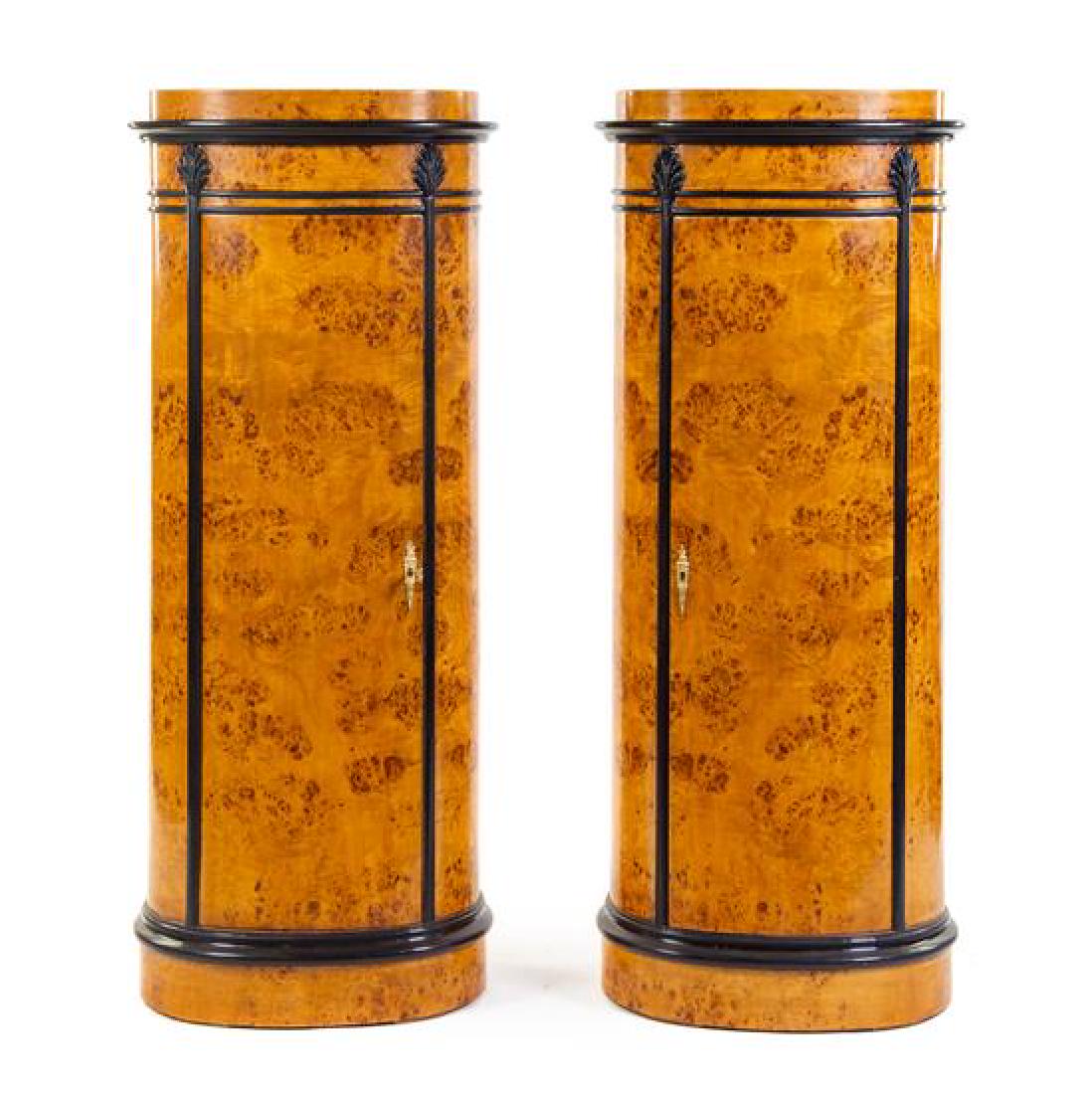 A Pair of Danish Parcel Ebonized Cabinets Height 58 1/2 (1 of 1)