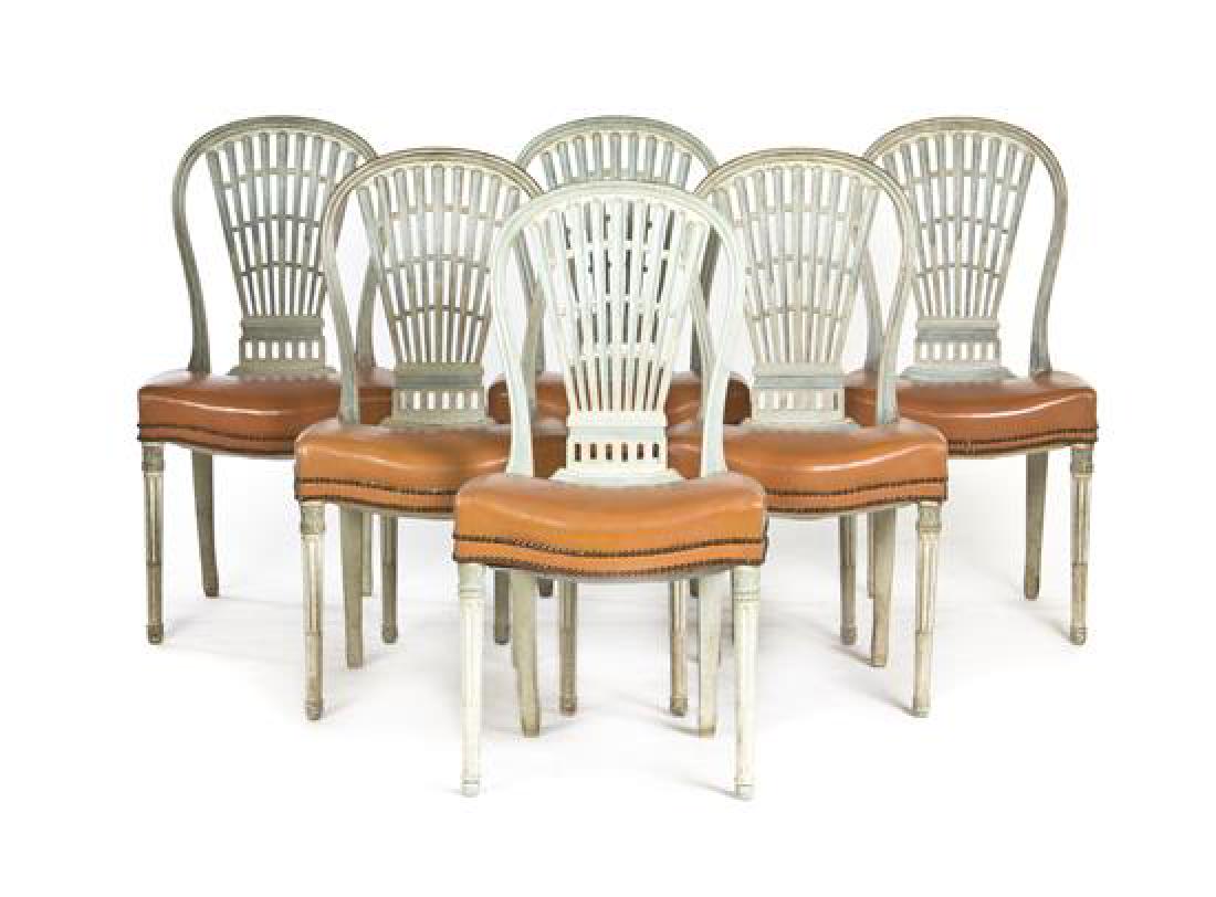 A Set of Twelve Gustavian Style Painted Side Chairs (1 of 1)
