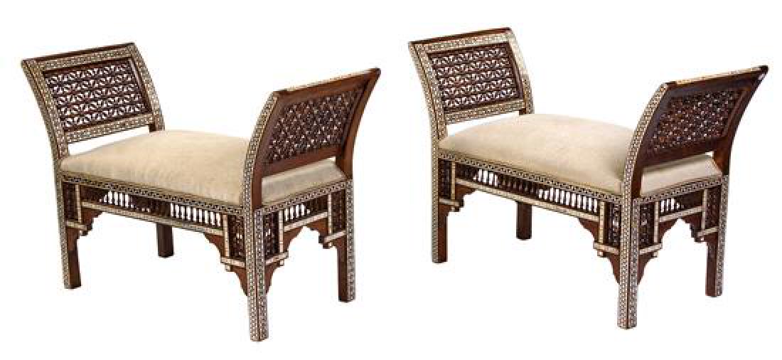 A Pair of Syrian Mother-of-Pearl Inlaid Window Seats (1 of 1)