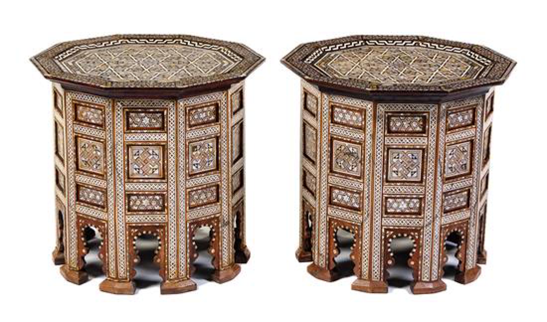 A Pair of Syrian Mother-of-Pearl Inlaid Side Tables (1 of 2)