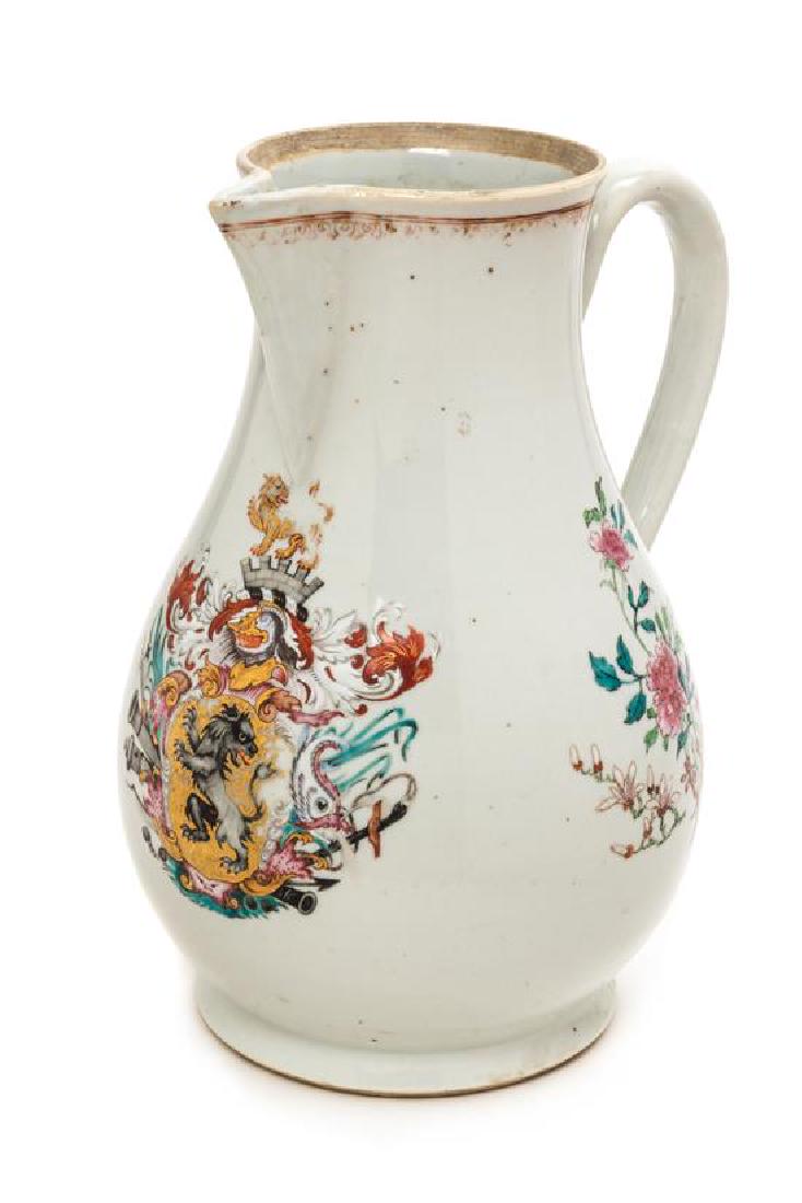 A Chinese Export Armorial Porcelain Water Pitcher (1 of 2)