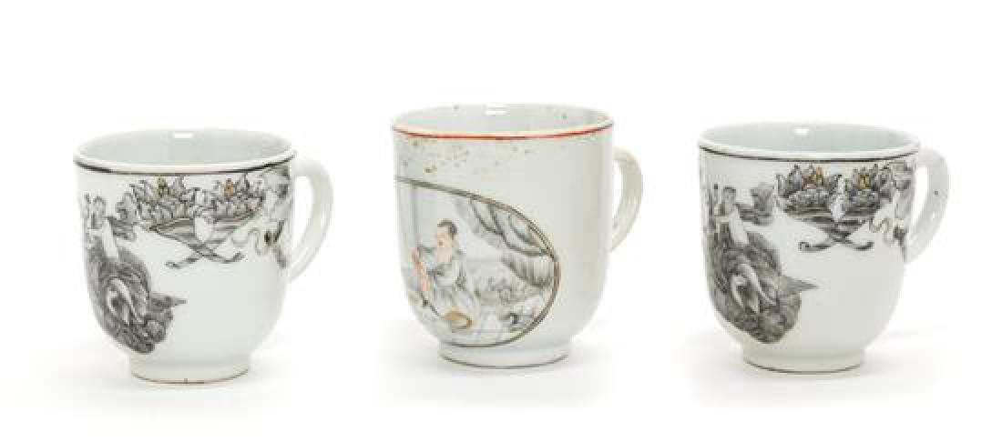 Three Chinese Export Porcelain Teacups Height of (1 of 1)