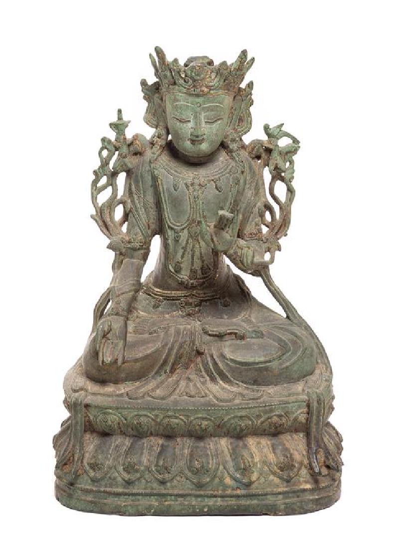 A Chinese Bronze Figure Height 13 1/2 inches. (1 of 1)