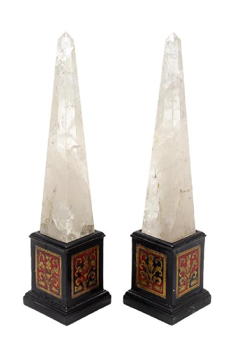 A Pair of Rock Crystal Obelisks Height overall 18 1/4 (1 of 1)