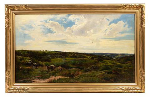 Sidney Richard Percy, (British, 1821-1886), On: Sidney Richard Percy (British, 1821-1886) On Wimbledon Common, 1861 oil on canvas signed S. Percy and dated (lower left) 18 1/4 x 31 1/4 inches. Estimate $500-700