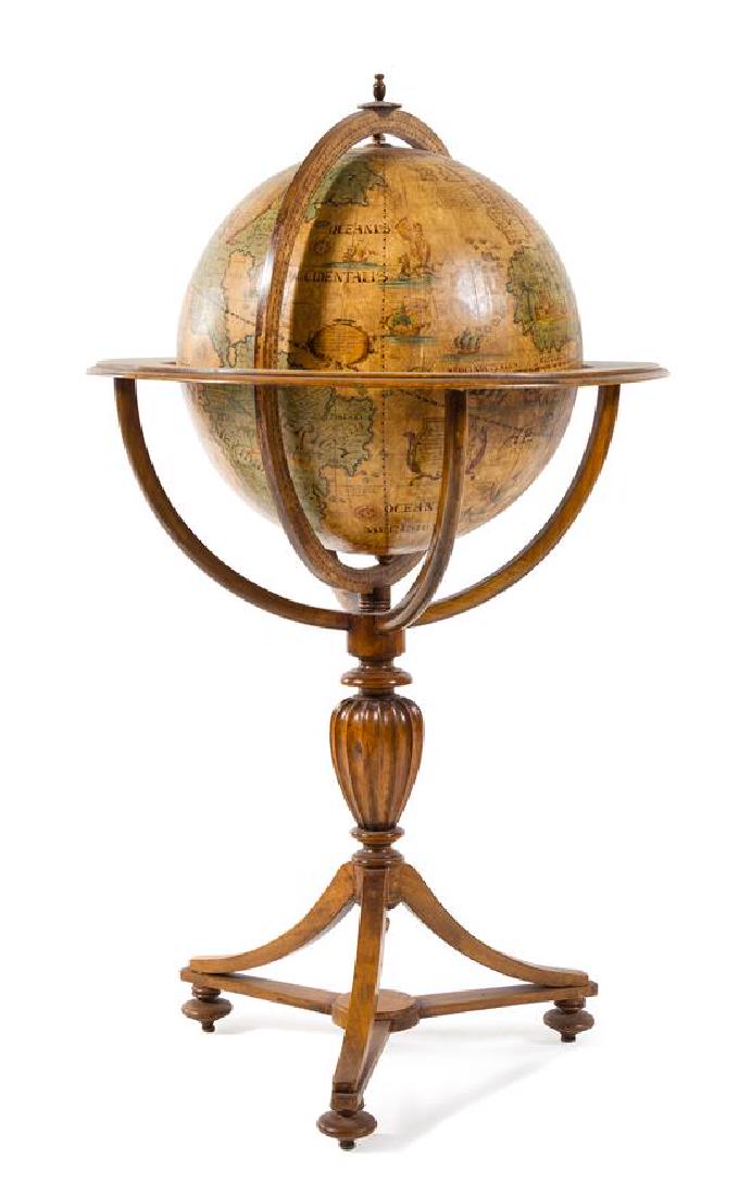 A Regency Style Leather Library Globe Diameter of globe (1 of 1)