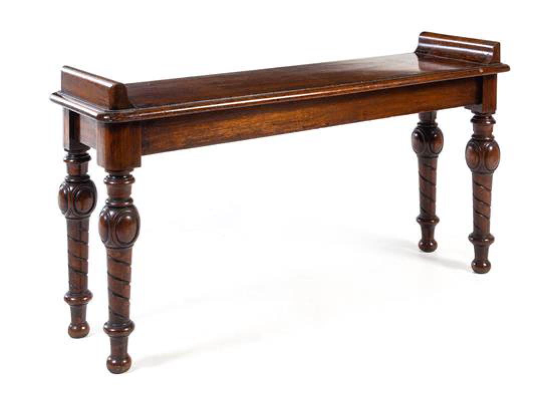 A William IV Mahogany Bench Height 25 x width 47 1/2 x (1 of 1)