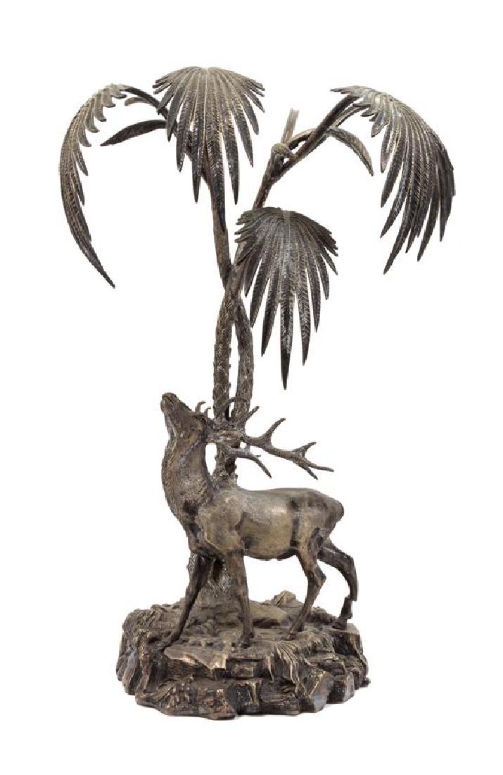 A Silvered Bronze Centerpiece Height 18 inches. (1 of 1)