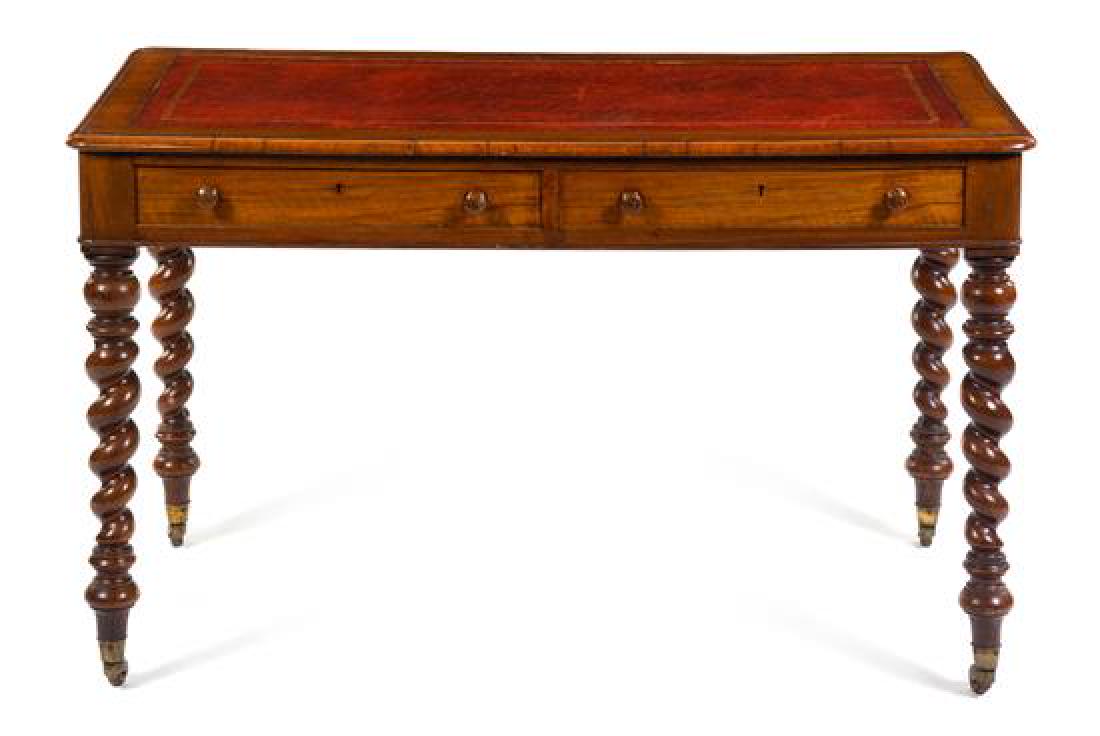 A Victorian Mahogany Writing Table Height 29 x width 47 (1 of 1)
