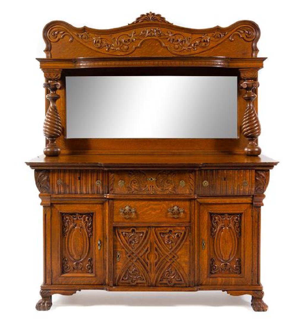 A Victorian Oak Server Height 75 1/8 x width 39 1/4 x (1 of 1)