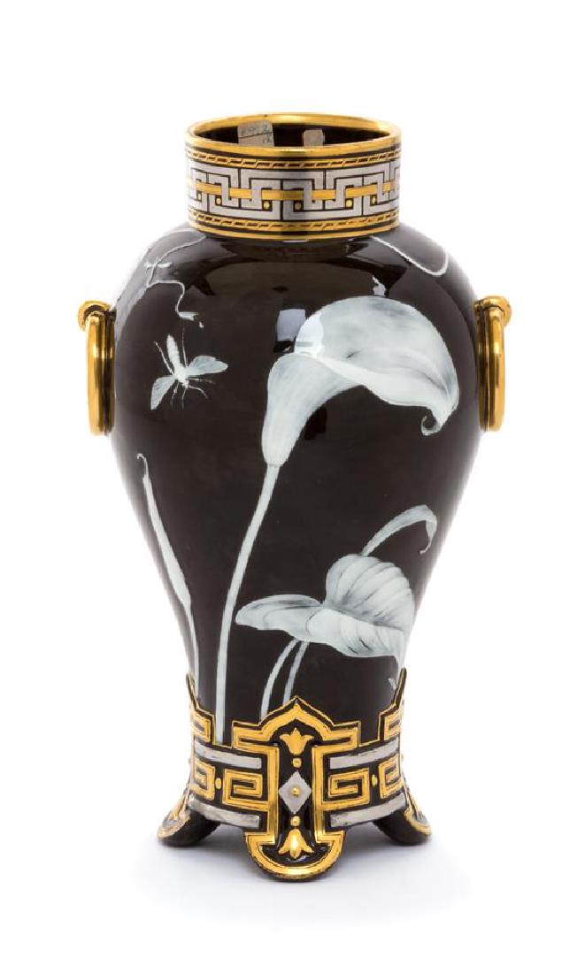 A Mintons Pate-sur-Pate Vase Height 9 3/4 inches. (1 of 2)