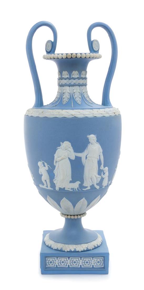 A Wedgwood Jasperware Urn Height 13 1/2 inches. (1 of 2)