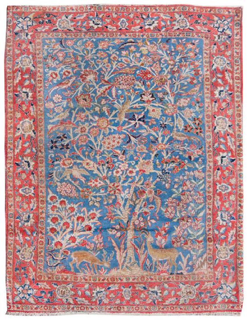 A Kashan Wool and Silk Rug 6 feet 7 inches x 4 feet 4 (1 of 1)