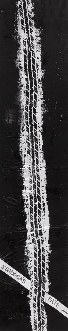 * Margaret Wharton, (American, 1943-2014), Isadora's: * Margaret Wharton (American, 1943-2014) Isadora's Fate painting on silk signed Wharton and titled (lower edge) 52 x 12 inches. Estimate $500-700 Property from the Collection of Mrs. Mary Jean Thomson