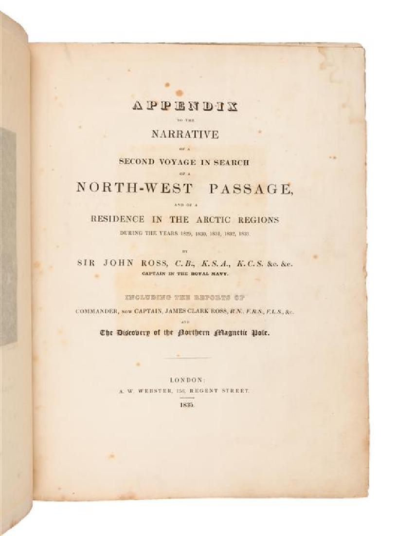 ROSS, John, Sir (1777-1856). Appendix to the Narrative: ROSS, John, Sir (1777-1856). Appendix to the Narrative of a Second Voyage in Search of a North-West Passage, and of a residence in the Arctic Regions during the years 1829, 1830, 1831, 1832, 1833. Lon