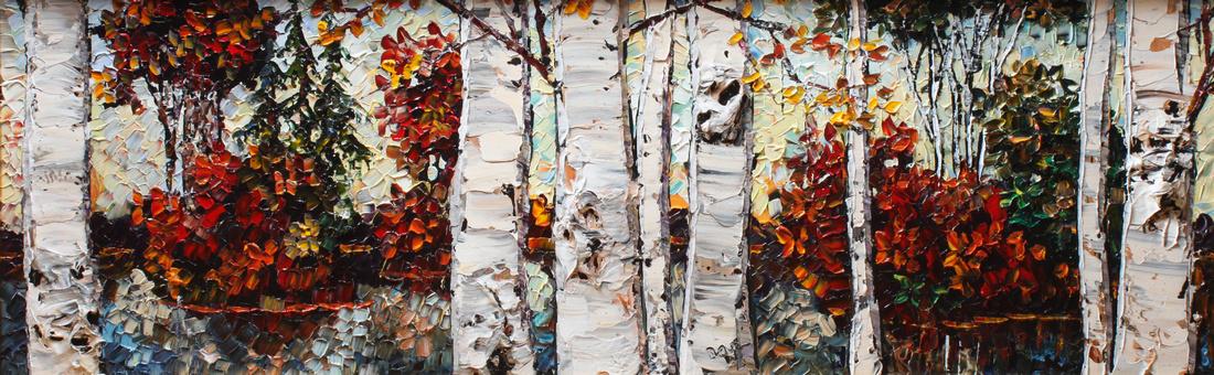 Maya Eventov 23 x 64 inches: Maya Eventov (russian, b. 1964) Among the Trees, acrylic on canvas, signed Eventov (lower center) 23 x 64 inches Estimate $600-800