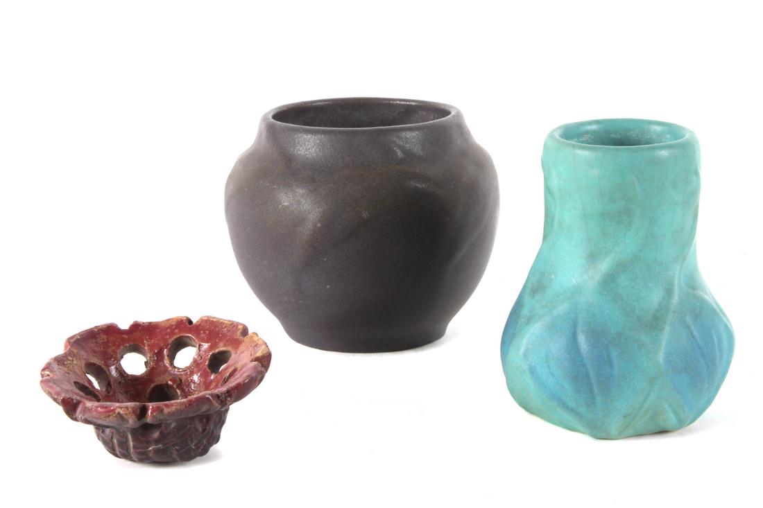 Two Van Briggle Vases Height of larger 4 inches (1 of 1)