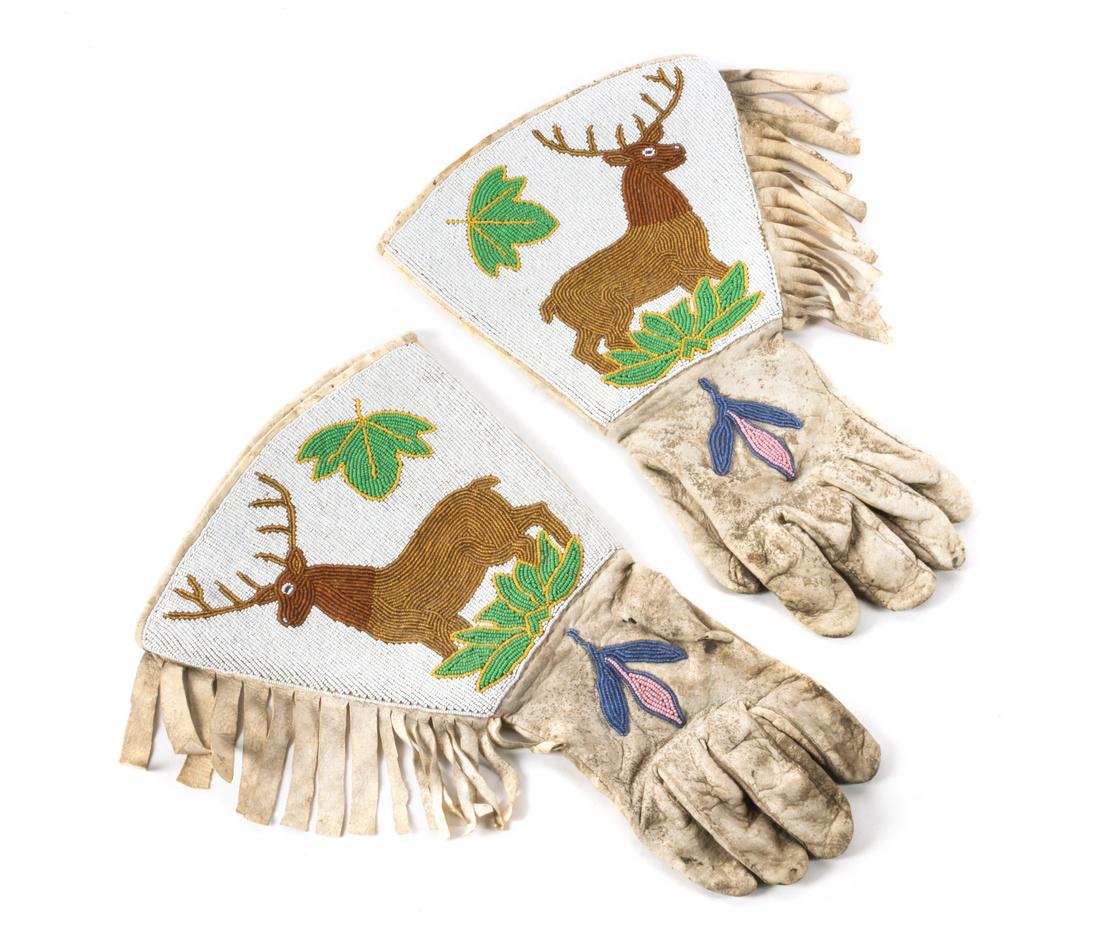 Pair of Plateau Area Beaded Gauntlets Length 15 x width (1 of 1)