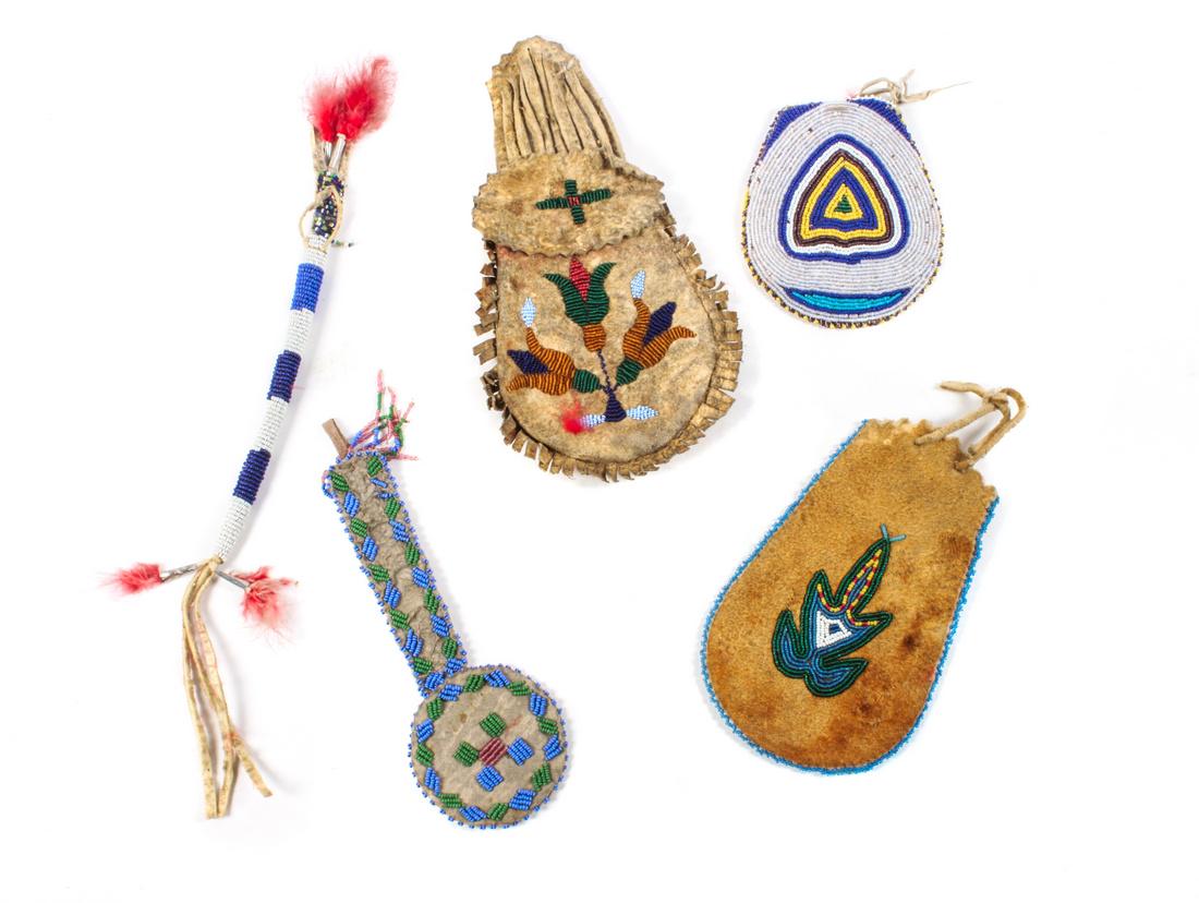 Four Beaded Bags Height of largest 9 3/4 inches (1 of 1)