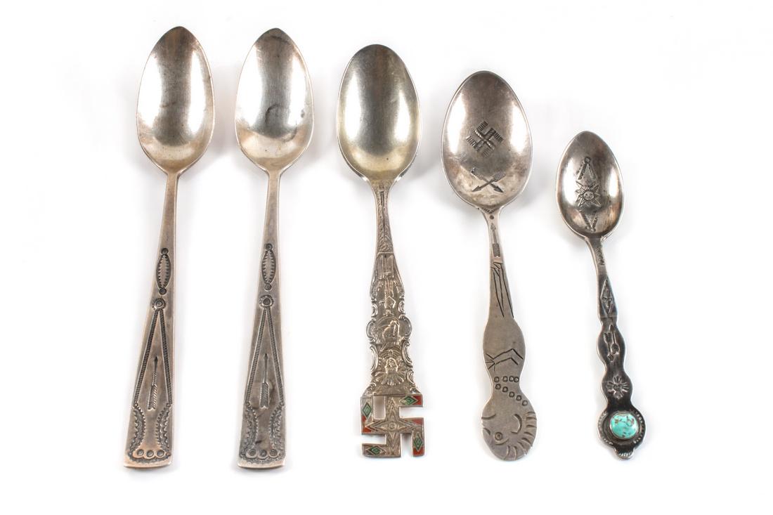 Four Navajo Silver Spoons Length of longest 6 1/4 (1 of 1)