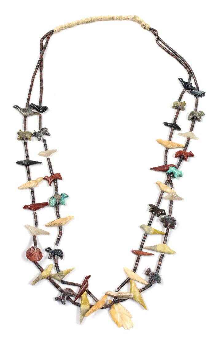 Zuni Two Strand Carved Fetish Necklace Length 30 inches (1 of 1)