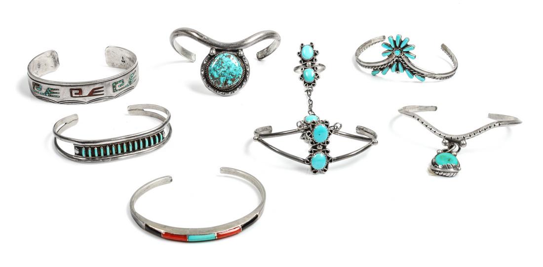 Seven Southwestern Bracelets Length of one 5 3/8 x (1 of 1)