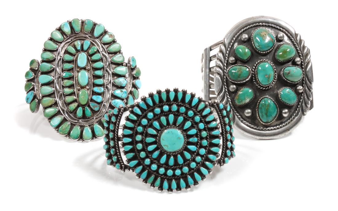 Three Southwestern Silver and Turquoise Cluster (1 of 1)