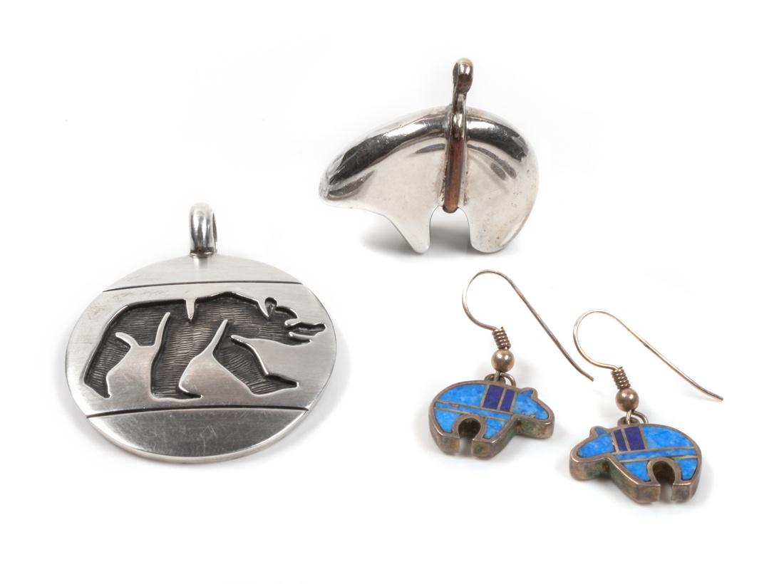 Two Southwestern Bear Pendants Height of largest 1 3/4 (1 of 1)